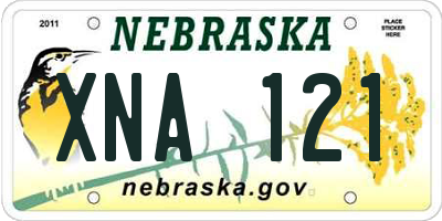 NE license plate XNA121