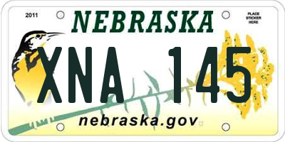 NE license plate XNA145