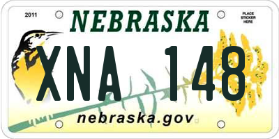 NE license plate XNA148