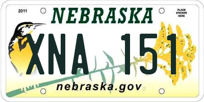 NE license plate XNA151