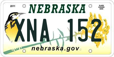 NE license plate XNA152