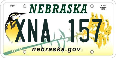 NE license plate XNA157