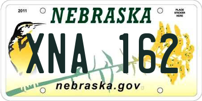 NE license plate XNA162