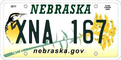 NE license plate XNA167