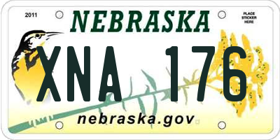 NE license plate XNA176