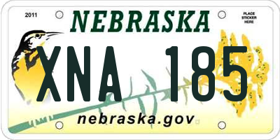 NE license plate XNA185