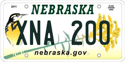 NE license plate XNA200