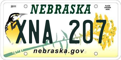 NE license plate XNA207