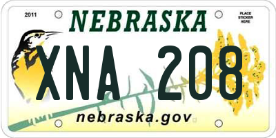 NE license plate XNA208