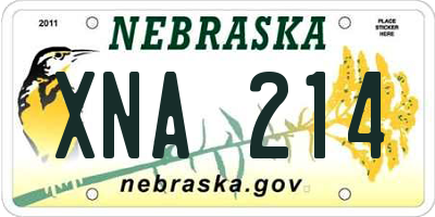 NE license plate XNA214