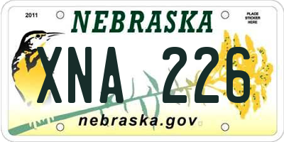 NE license plate XNA226