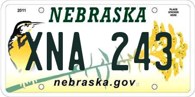 NE license plate XNA243