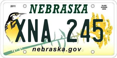 NE license plate XNA245