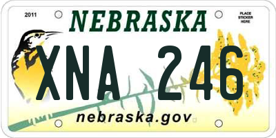 NE license plate XNA246