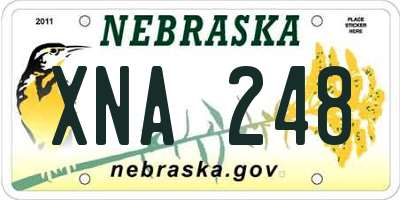 NE license plate XNA248