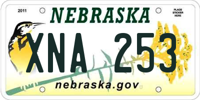 NE license plate XNA253