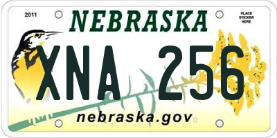 NE license plate XNA256
