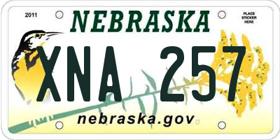 NE license plate XNA257