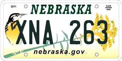 NE license plate XNA263