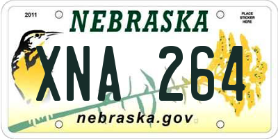NE license plate XNA264