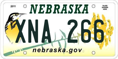 NE license plate XNA266