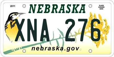 NE license plate XNA276