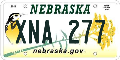 NE license plate XNA277