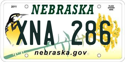NE license plate XNA286