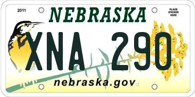 NE license plate XNA290