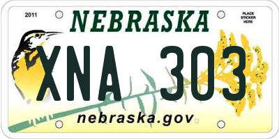 NE license plate XNA303