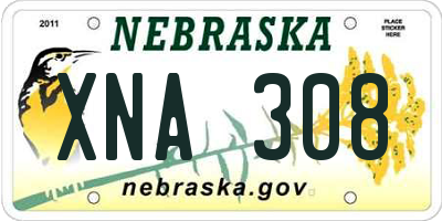 NE license plate XNA308