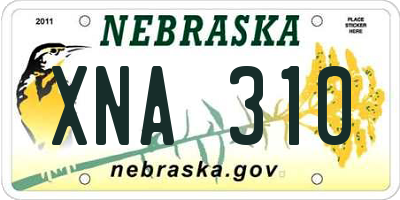 NE license plate XNA310