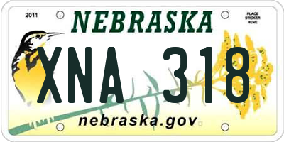 NE license plate XNA318