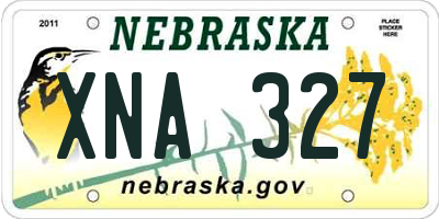 NE license plate XNA327