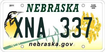 NE license plate XNA337