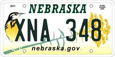 NE license plate XNA348