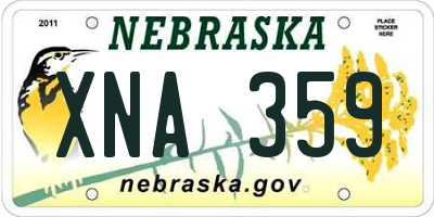 NE license plate XNA359