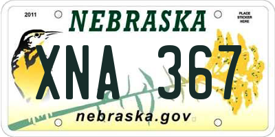 NE license plate XNA367