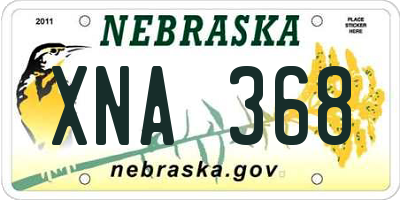 NE license plate XNA368