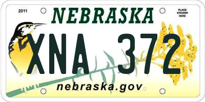 NE license plate XNA372