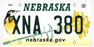 NE license plate XNA380