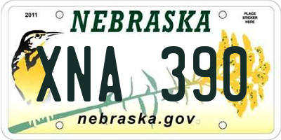 NE license plate XNA390