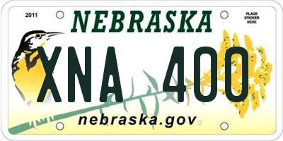 NE license plate XNA400