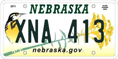 NE license plate XNA413