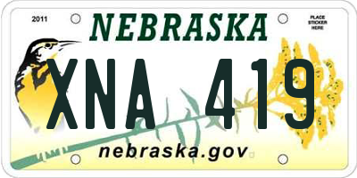NE license plate XNA419