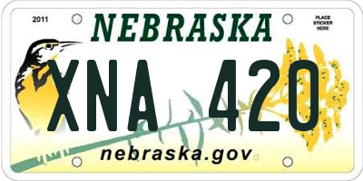 NE license plate XNA420