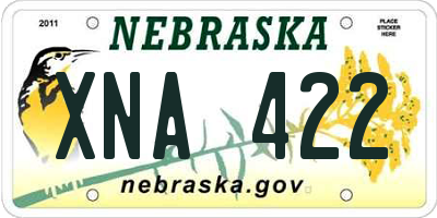 NE license plate XNA422