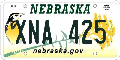 NE license plate XNA425