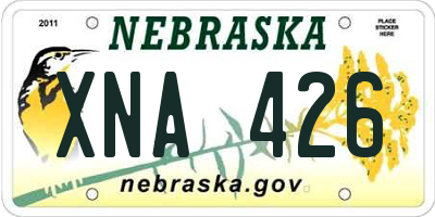NE license plate XNA426