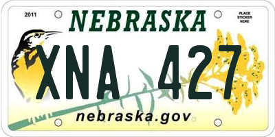 NE license plate XNA427